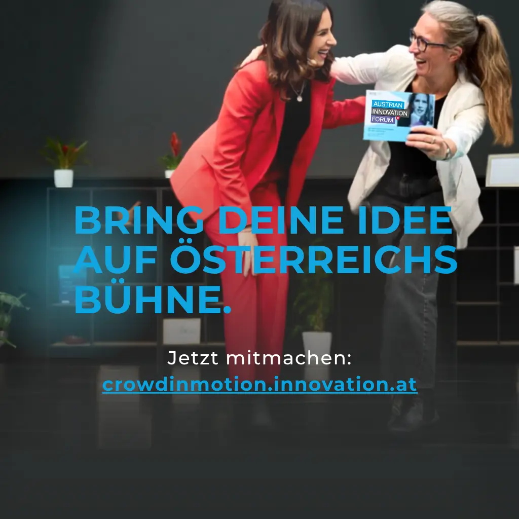 Zwei Frauen beim Austrian Innovation Forum auf der Bühne – Beyond Optimization Challenge 2026